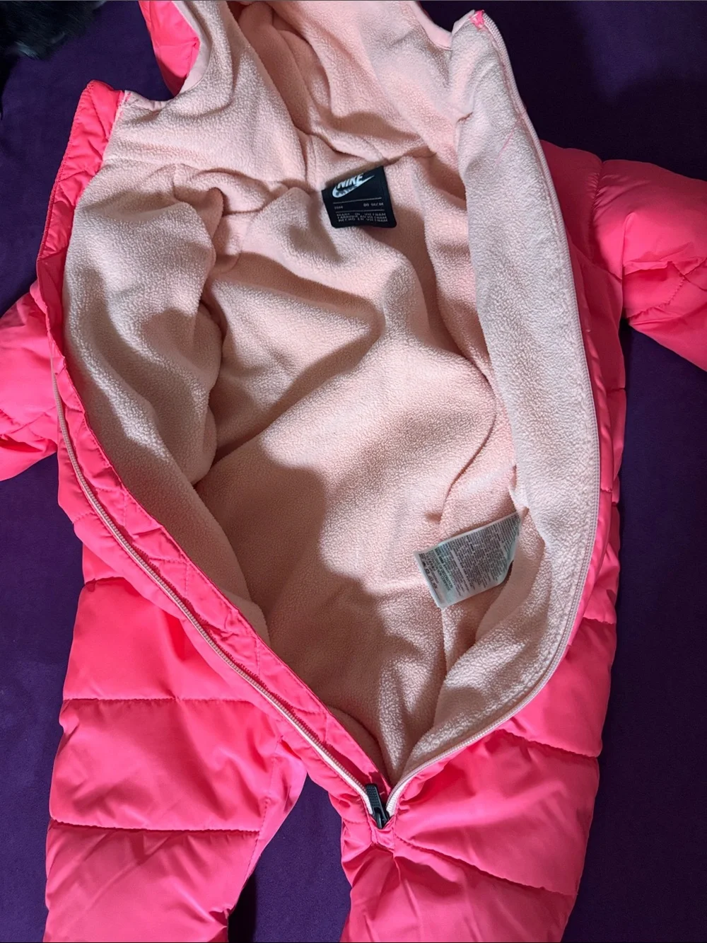 Nike Hot Pink Hooded Puffer One-Piece